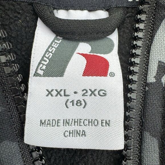 Russell Tech Fleece Full Zip Hoodie Jacket Kids XXL Size 18 - Picture 2 of 7